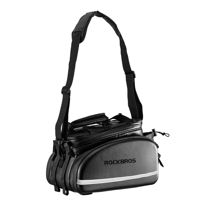 Rockbros A6-6 bicycle bag for trunk, 35 l, with fold-out pockets - black