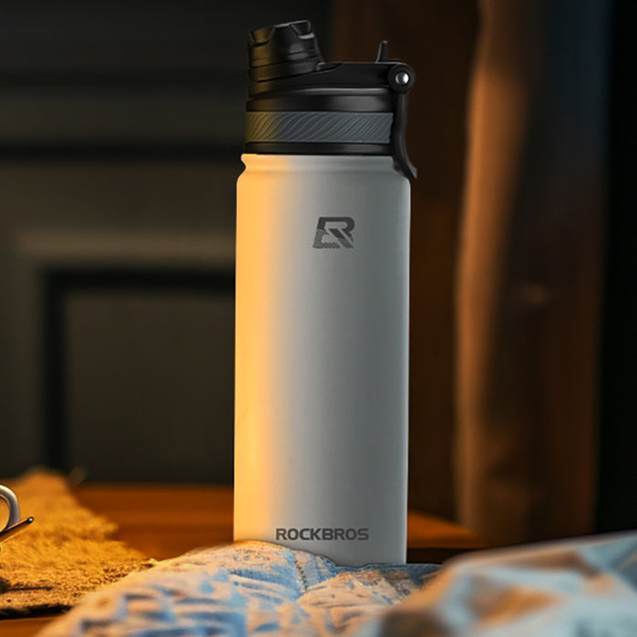 Rockbros 35210029006 thermal bicycle bottle for drinks 650 ml - white