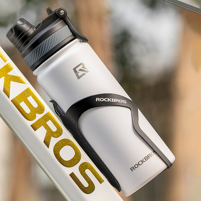 Rockbros 35210029006 thermal bicycle bottle for drinks 650 ml - white