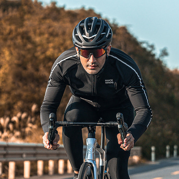 Rockbros Fall/Winter Long Sleeve Cycling Jacket L - Black