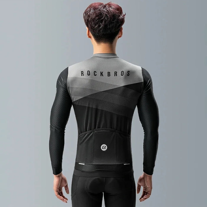 Rockbros 15120009005 Long Sleeve Cycling Jersey Spring/Summer XXL - Black