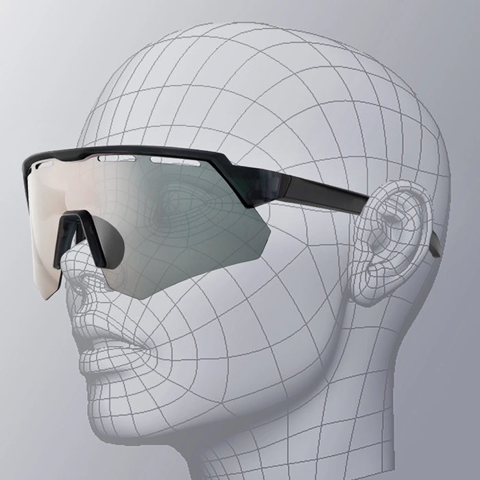 Rockbros Polarized Cycling Glasses with UV Protection and Corrective Insert - Gray