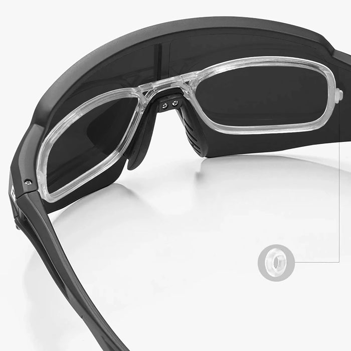 Rockbros Polarized Cycling Glasses with UV Protection and Corrective Insert 14120008006 Gray Lenses - Black