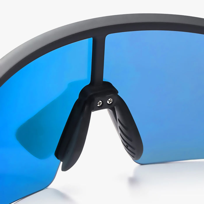 Rockbros Polarized Cycling Glasses with UV Protection and Corrective Insert Blue Lenses - Black