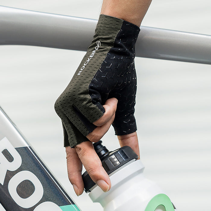 Rockbros Breathable Short Finger Cycling Gloves Size: XL - Green
