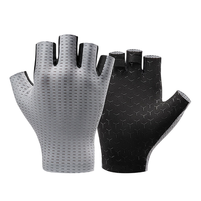 Rockbros Breathable Short Finger Cycling Gloves, Size: S - Gray