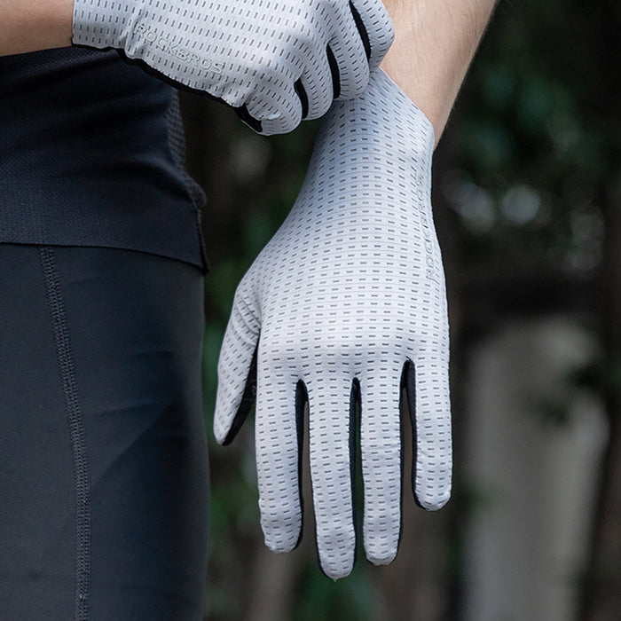 Rockbros Breathable Full Finger Cycling Gloves, Size: S - Gray