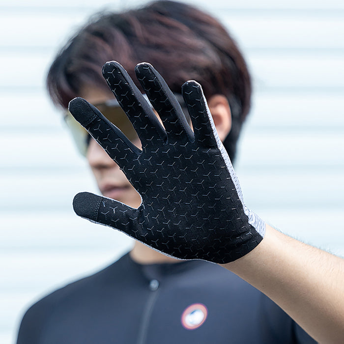 Rockbros Breathable Full Finger Cycling Gloves, Size: XL - Gray