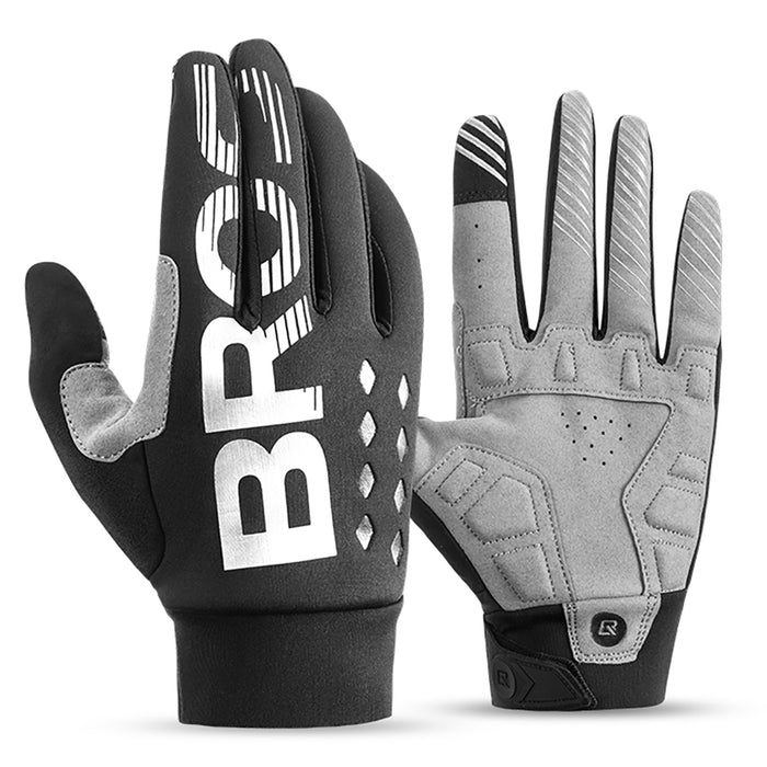 Rockbros cycling gloves, insulated, long, size: M - black and gray