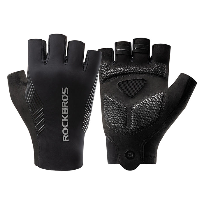 Rockbros cycling gloves spring/summer/autumn, short fingers, size: XXL - black