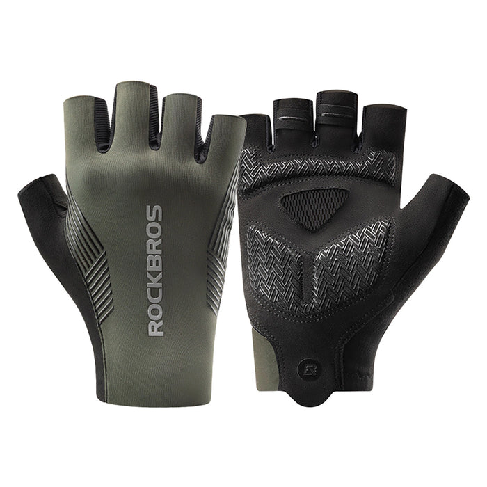 Rockbros cycling gloves spring/summer/autumn, short fingers, size: XL - green