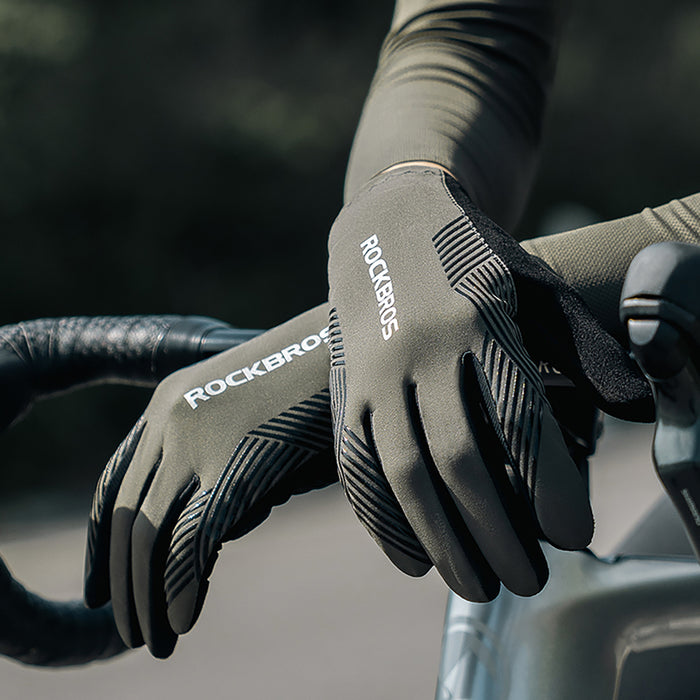 Rockbros cycling gloves spring/summer/autumn, full, size: L - green
