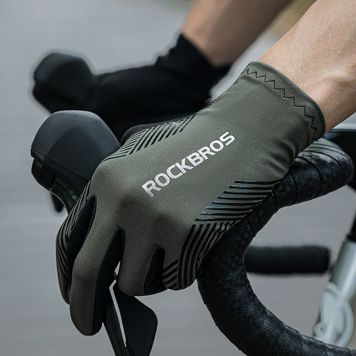 Rockbros cycling gloves spring/summer/autumn, full, size: XXL - green