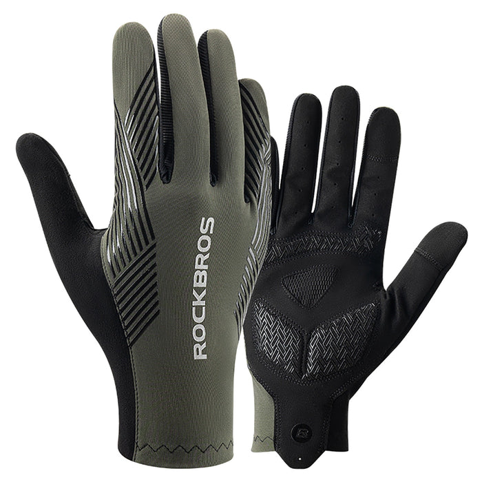 Rockbros cycling gloves spring/summer/autumn, full, size: M - green