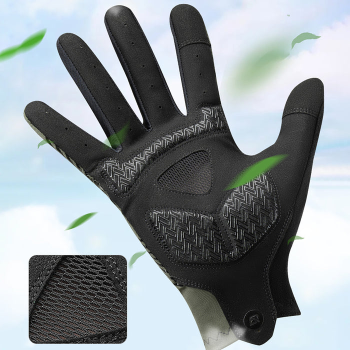 Rockbros cycling gloves spring/summer/autumn, full, size: XL - green