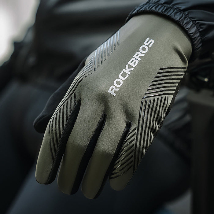 Rockbros cycling gloves spring/summer/autumn, full, size: XL - green