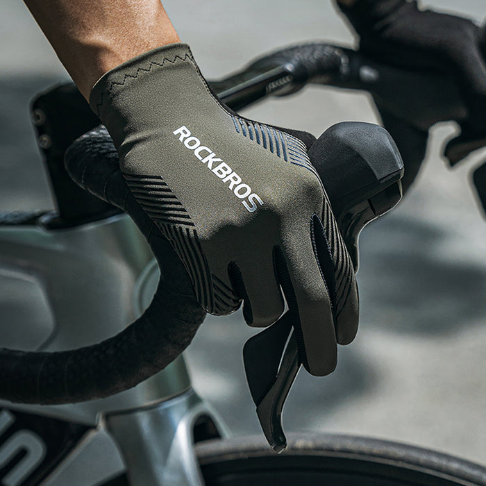 Rockbros cycling gloves spring/summer/autumn, full, size: XL - green