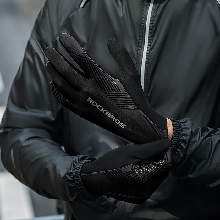Rockbros cycling gloves spring/summer/autumn, full, size: XL - black