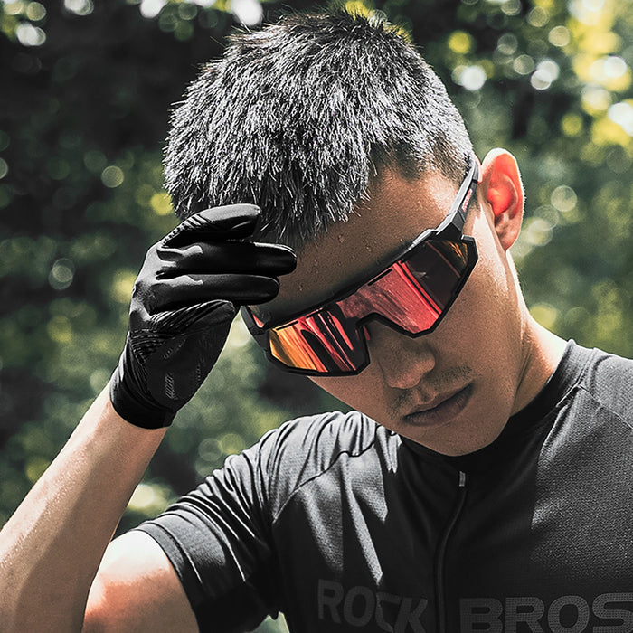 Rockbros cycling gloves spring/summer/autumn, full, size: XXL - black