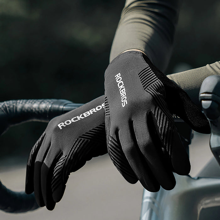 Rockbros cycling gloves spring/summer/autumn, full, size: L - black