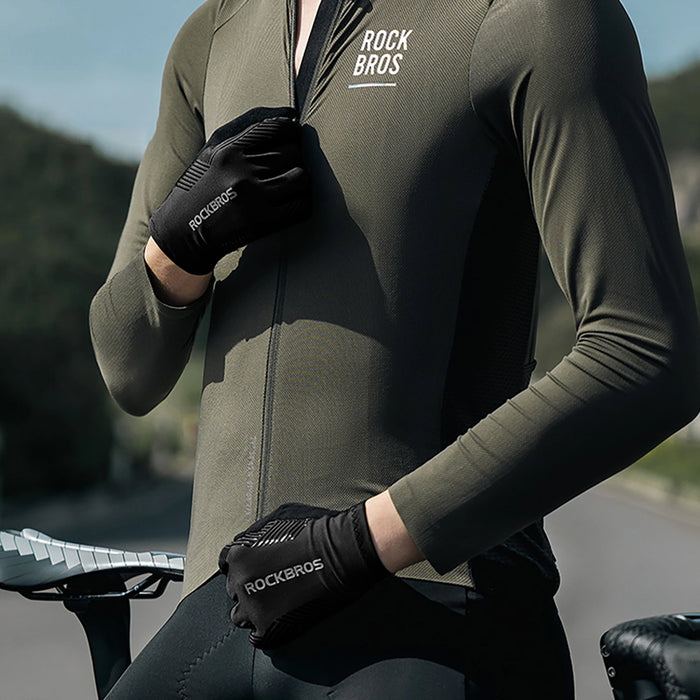 Rockbros cycling gloves spring/summer/autumn, full, size: L - black