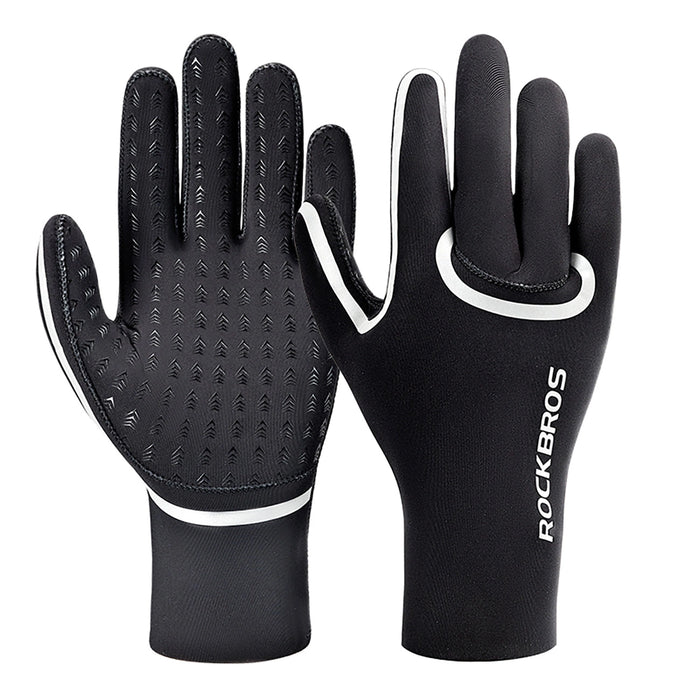 Rockbros Full Waterproof Cycling Gloves, Size: L/XL - Black