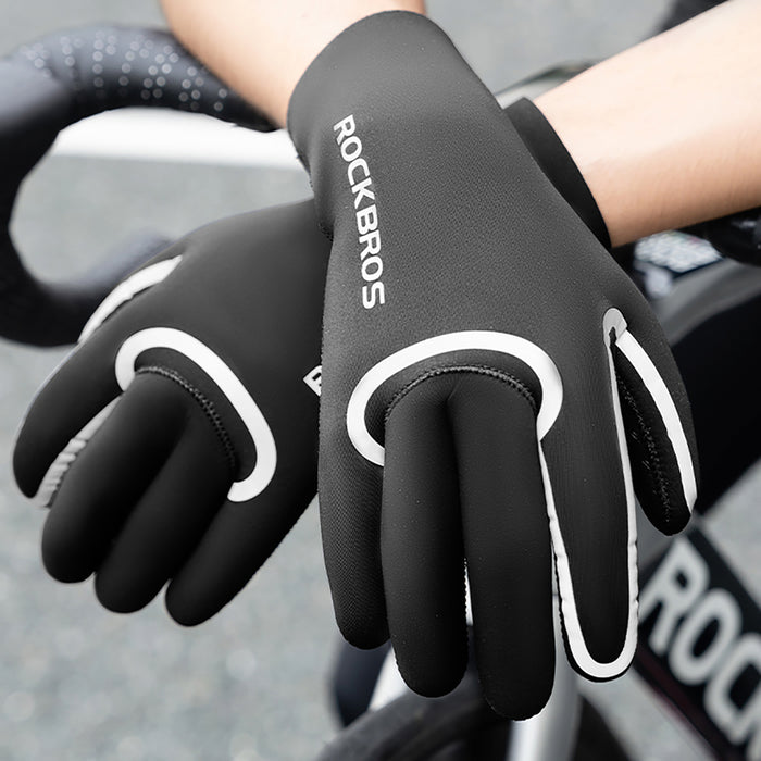 Rockbros full waterproof cycling gloves, size: XXL - black