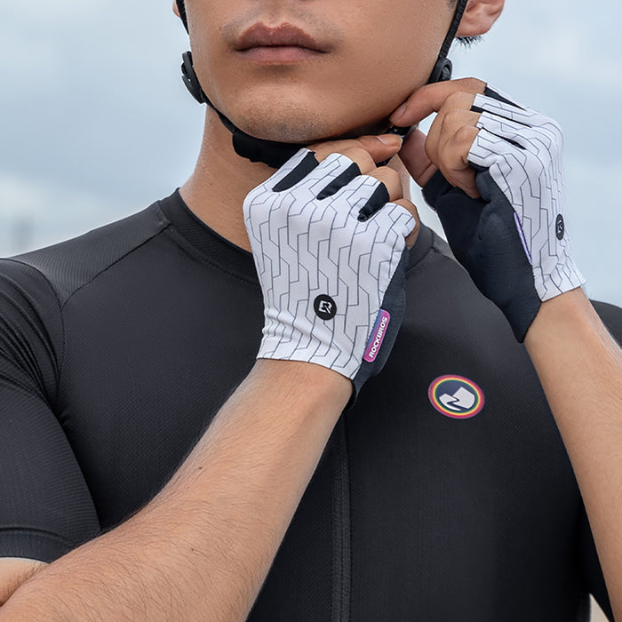 Rockbros MTB cycling gloves size: L - white and black