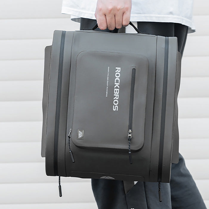 Rockbros waterproof bike pannier, for trunk, capacity 14l - gray