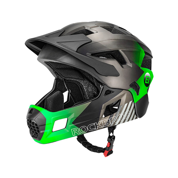 Rockbros TS-61 10110061004 Children's Bike Helmet with Detachable Chin Size M (54-57) - Green