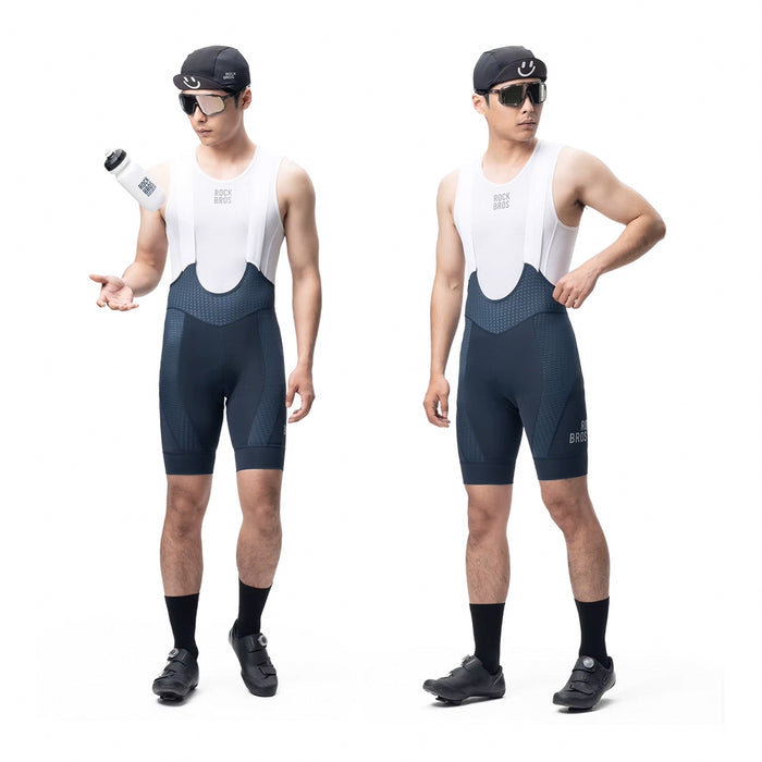 Rockbros YDDK009 Men's Cycling Bib Shorts with Pad Size XXL - Dark Blue