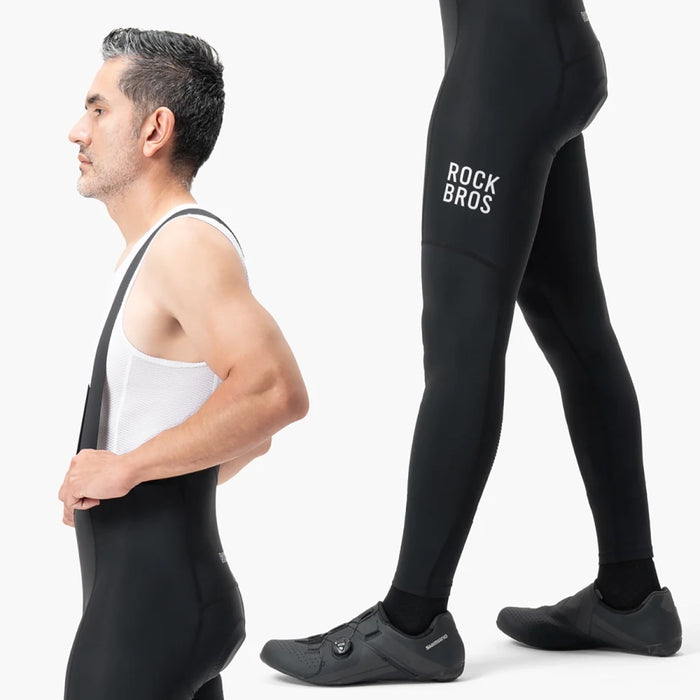 Rockbros 200021 Long Cycling Bib Shorts with Pad Size XXL - Black