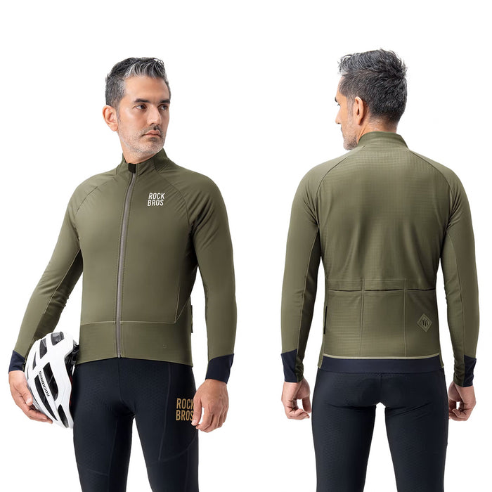 Rockbros YDWT014 Winter Fleece Double Layer Cycling Jacket Size XXL - Green