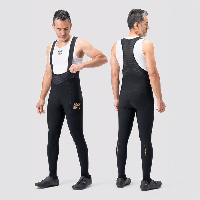 Rockbros YDCK012-1 Long Fleece Bib Tights with Pad Size M - Black