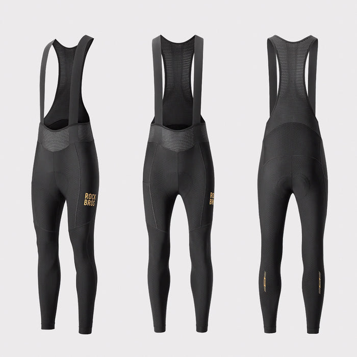 Rockbros YDCK012-1 Long Fleece Bib Tights with Pad Size L - Black