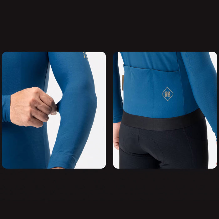 Rockbros YDWT020 Diamond Spring/Autumn/Winter Cycling Jersey Size XL - Blue