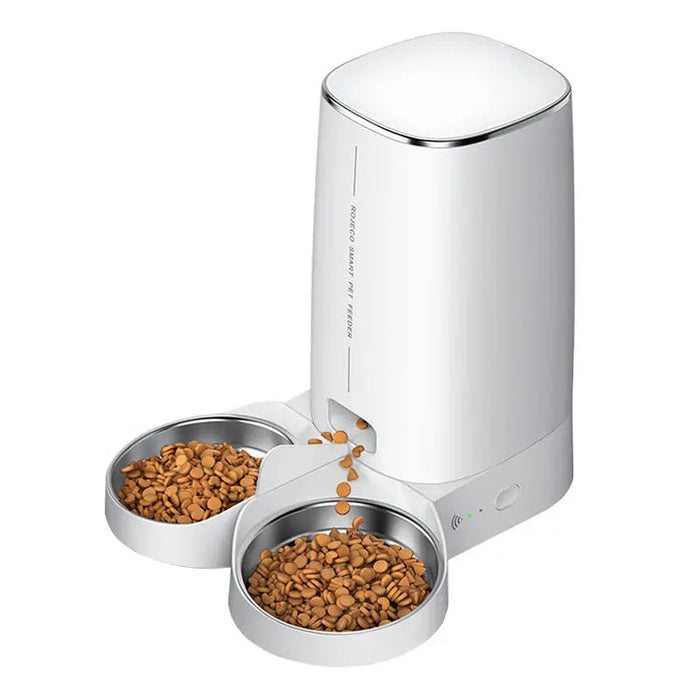 Rojeco 4L Automatic Pet Feeder WiFi Version with Double Bowl - Bowls<<<Food Dispensers<<<Pets<<<InnproXML