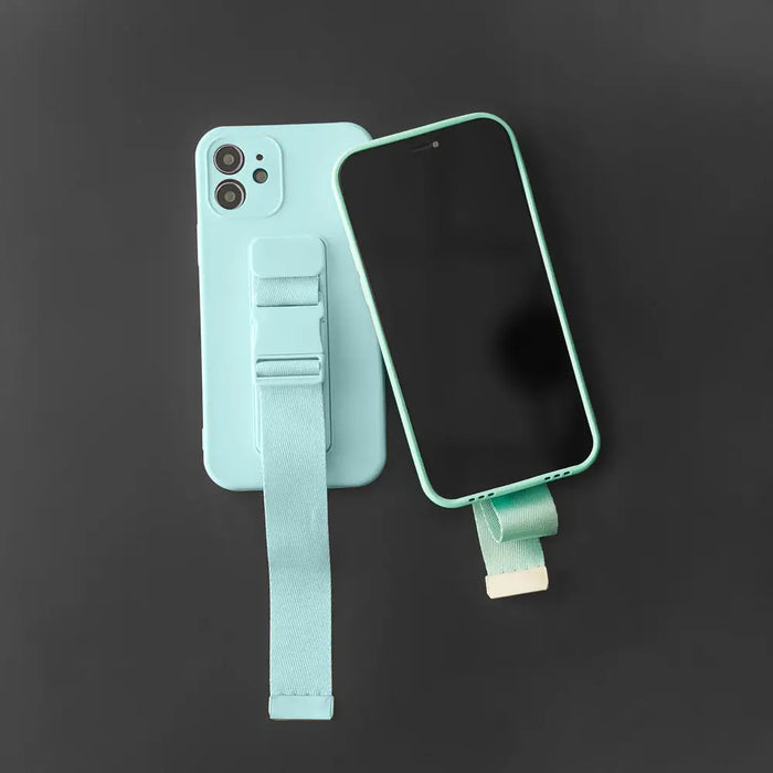Rope case Gel case with a chain lanyard bag lanyard iPhone 12 black - Cell phone cases and covers<<<HurtelXML