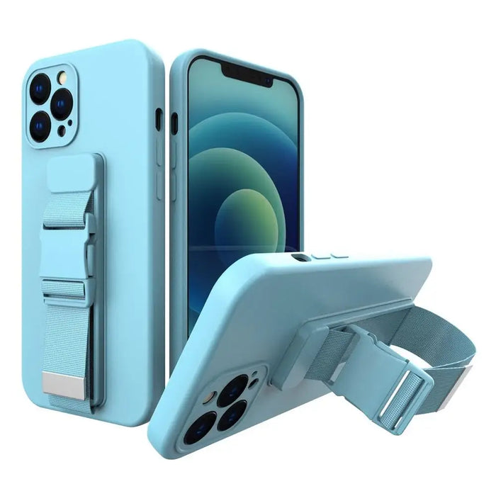Rope case gel case with a chain lanyard bag lanyard iPhone XS / iPhone X blue - Cell phone cases and covers<<<HurtelXML
