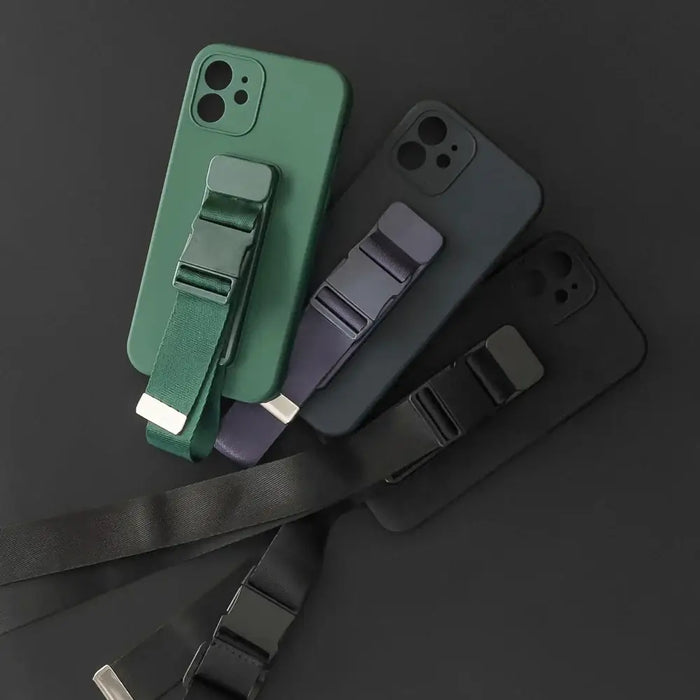 Rope case gel case with a lanyard chain handbag lanyard Samsung Galaxy A12 yellow - Cell phone cases