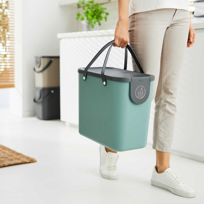 WASTE BIN SEPARATE COLLECTION 25L GREEN ROTHO ALBULA
