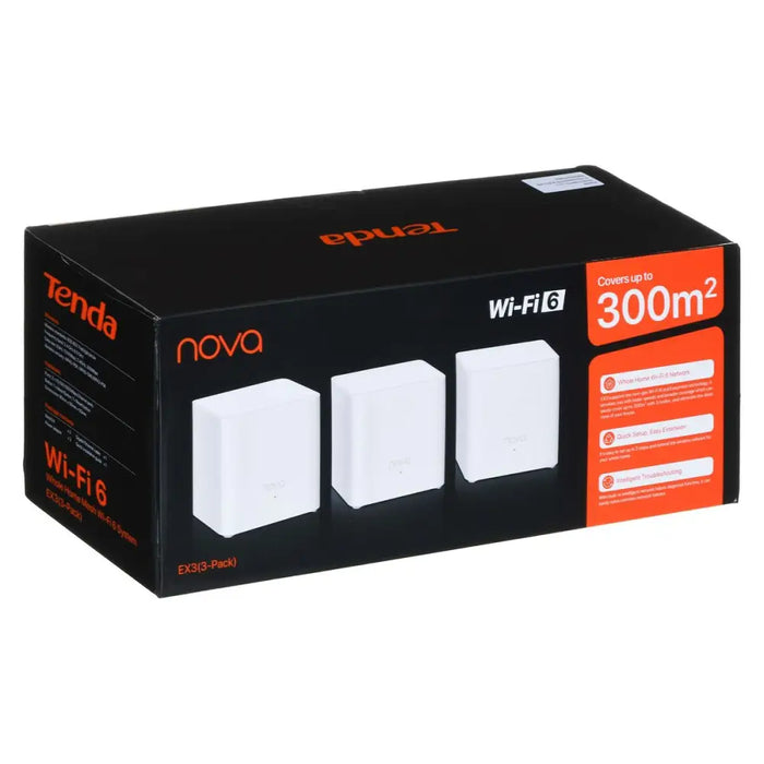 Router Tenda EX3-3pack White RJ45 x 1 Wi-Fi 5 GHz Wi-Fi 6 GHz Wi-Fi 4 - Рутери и модеми<<<Компютър Мрежи и