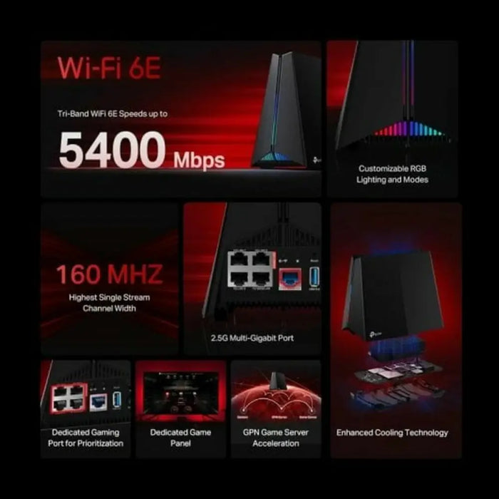 Router TP-Link ARCHER GXE75 RJ45 Ethernet LAN - Компютър Мрежи и компоненти<<<Компютри| Електроника<<<BigBuy&&&Рутери и