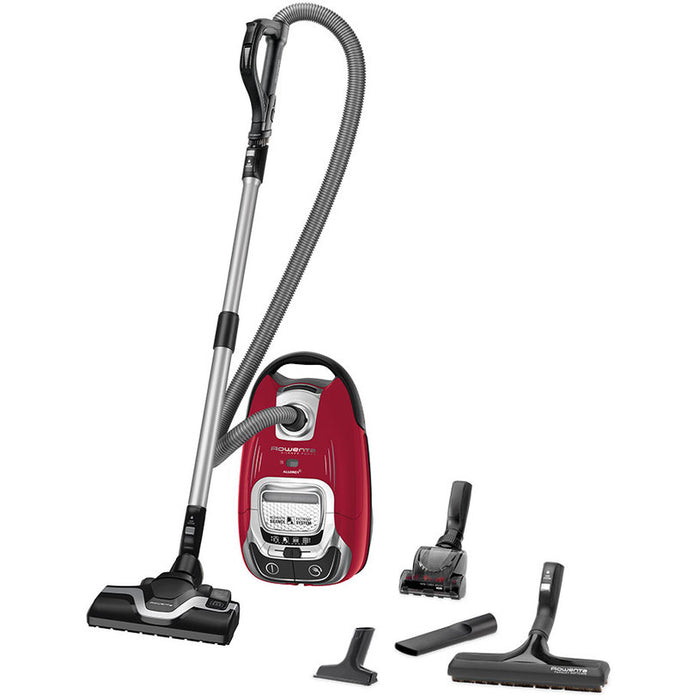 Rowenta RO7473EA SILENCE FORCE ALLERGY+ 58dB, Red, Mini turbobrush, parquet brush, XL crevice tool, sofa brush - 4,5L