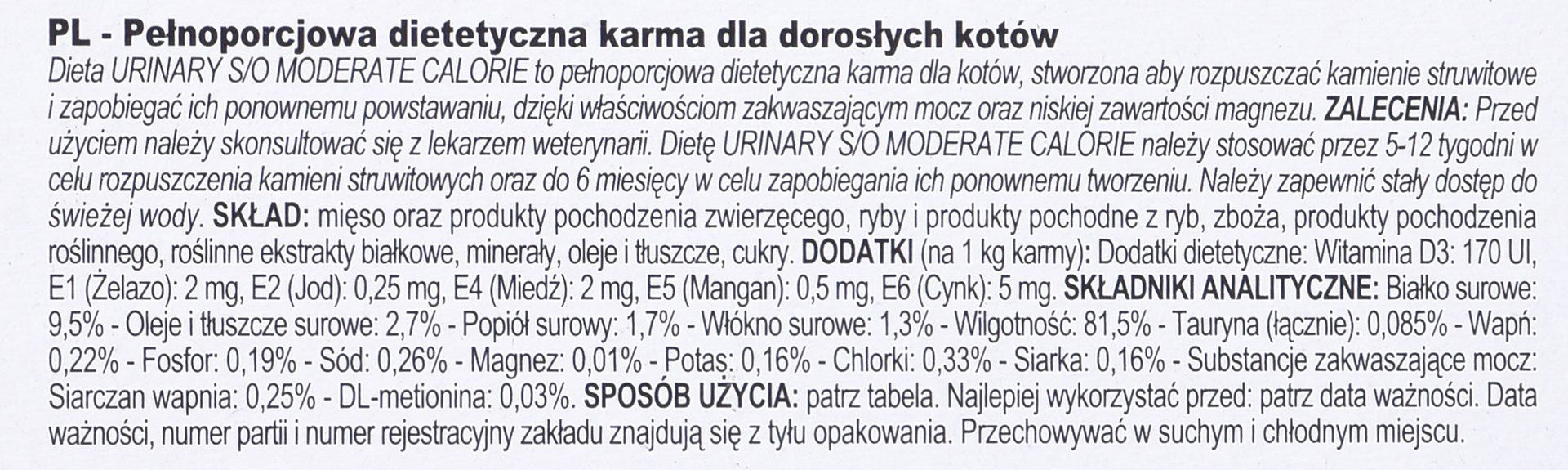 ROYAL CANIN Urinary S/O Moderate Calorie - wet cat food - 12 x 85g
