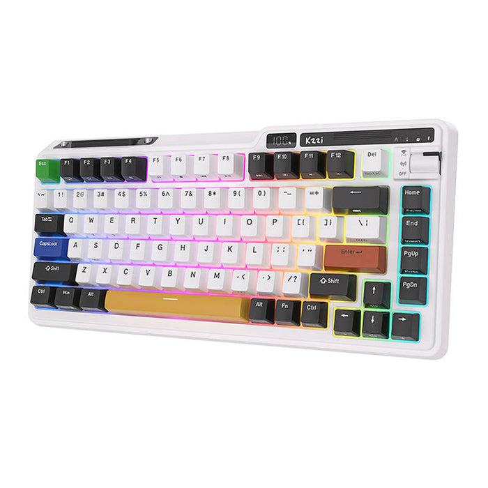 Royal Kludge KZZI K75 pro RGB wireless mechanical keyboard Moment Switch (black and white) (QWERTY)