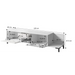 RTV cabinet MARMO 2D1S1K 195x40x47.5 cm black matt/marble black - TV cabinets made of furniture boardSTV-ZPM<<<TV