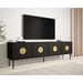 RTV cabinet PALAZZO 200x42x60 black + oak craft - TV cabinets made of furniture boardSTV-ZPM<<<TV cabinetsSTV<<<ActionPL