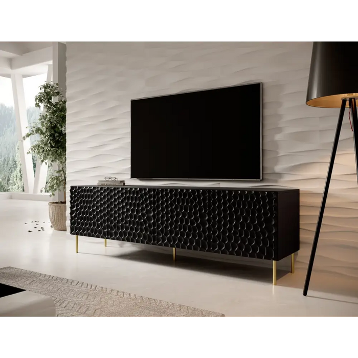 RTV HOLE cabinet 190x40.5x59.5 cm matte black - TV cabinets made of furniture boardSTV-ZPM<<<TV cabinetsSTV<<<ActionPL