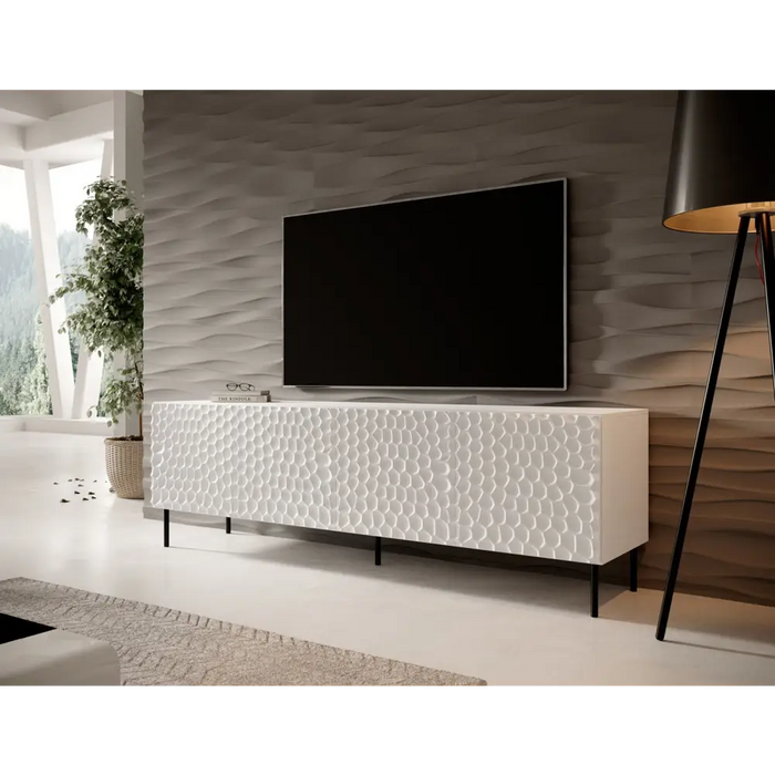 RTV HOLE cabinet 190x40.5x59.5 cm white matt - TV cabinets made of furniture boardSTV-ZPM<<<TV cabinetsSTV<<<ActionPL